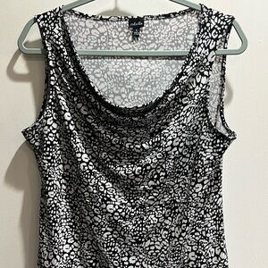 Rafaella Black and White Abstract Top